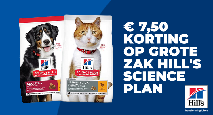 €7,50 korting op grootverpakking Hill's Science Plan hond