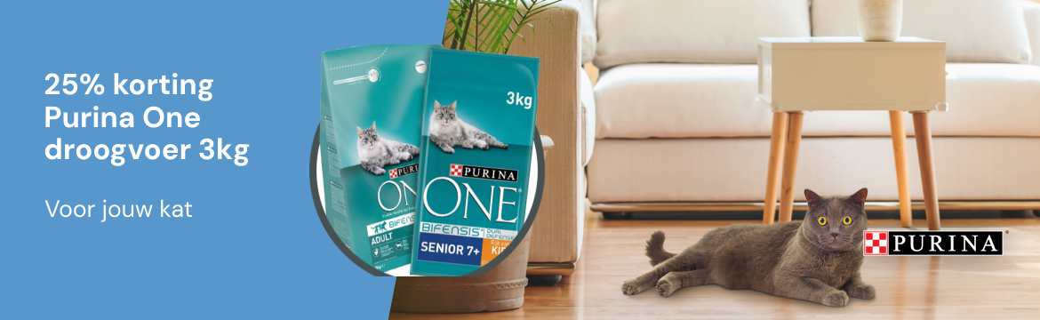 ACTIE: 25% korting op Purina One 3kg droogvoer 