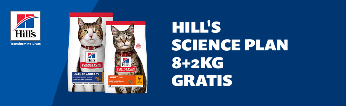 ACTIE: Hill's Science Plan kat 8+2kg gratis