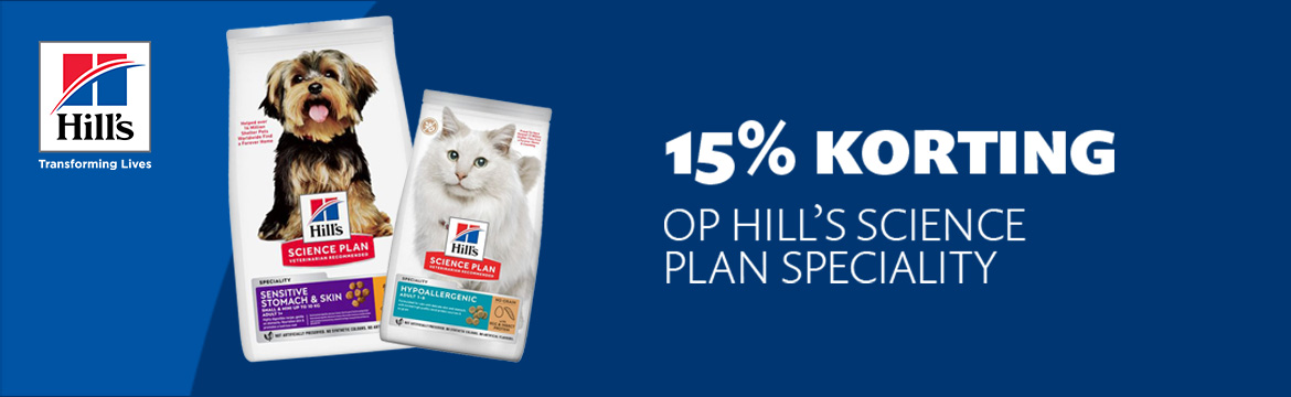 ACTIE: 15% korting op Hill's Science Plan Speciality