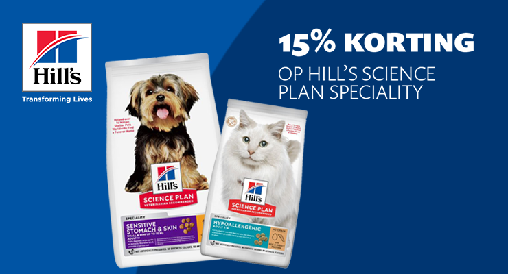 ACTIE: 15% korting op Hill's Science Plan Speciality