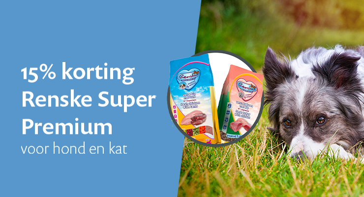 ACTIE: 15% korting op selectie Renske Super Premium droogvoer voor hond en kat