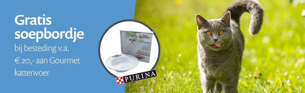 ACTIE: Gratis soepbord bij besteding v.a. €35,- aan Gourmet kat ACTIE: Gratis soepbord bij besteding v.a. €35,- aan Gourmet kat