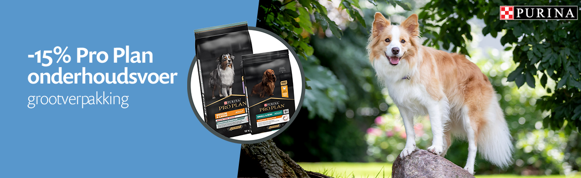 ACTIE: 15% korting op Pro Plan grootverpakking onderhoudsvoer voor honden