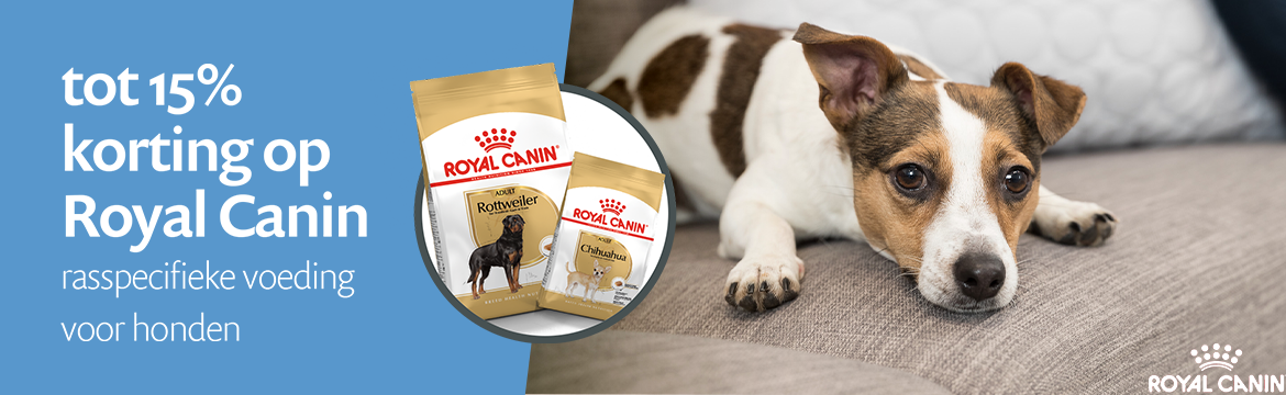 ACTIE: tot 15% korting op Royal Canin rasspecifieke hondenvoeding ACTIE: tot 15% korting op Royal Canin rasspecifieke hondenvoeding
