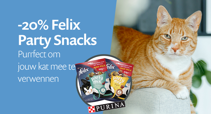 ACTIE: 20% korting op Felix Party Snacks