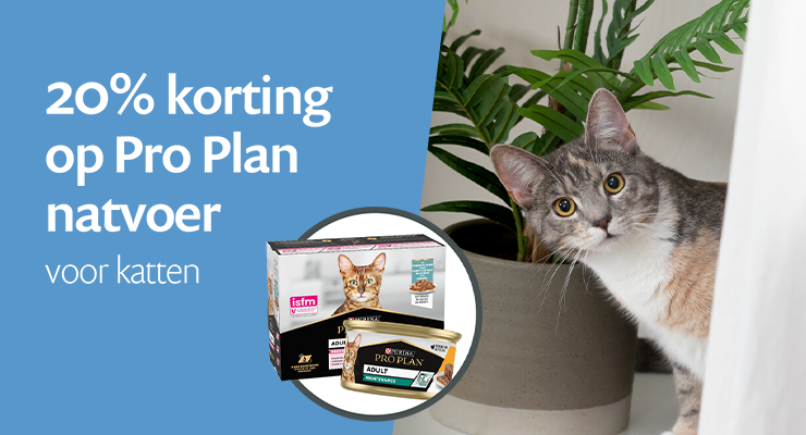ACTIE: 20% korting op Purina Pro Plan kat natvoer