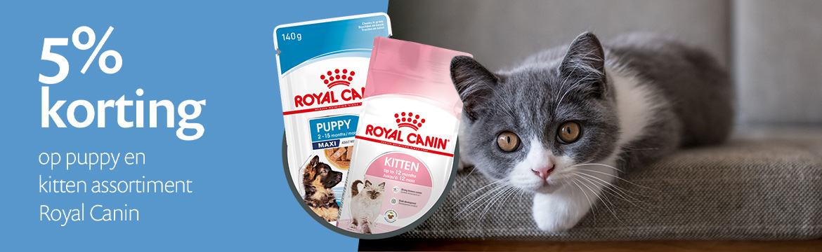5% korting op Royal Canin puppy of kitten