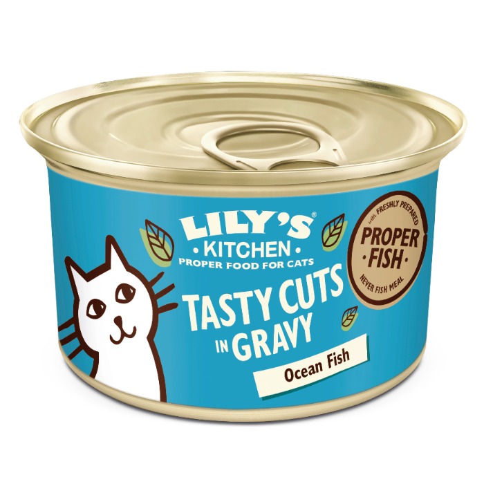 Lily&apos;s Kitchen Tasty Cuts in Saus met Oceaanvis kattenvoer nat 85 gram