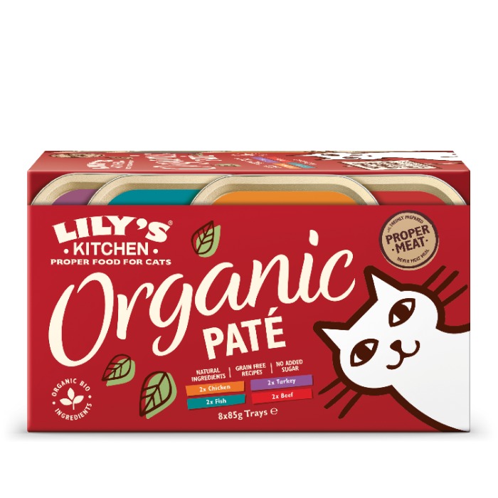Lily&apos;s Kitchen Organic Patés multipack kattenvoer nat 8x85 gram