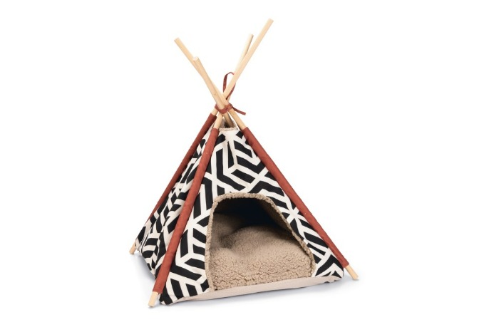 Beeztees Tipi Tent Vigo kattenhuisje zwart/wit