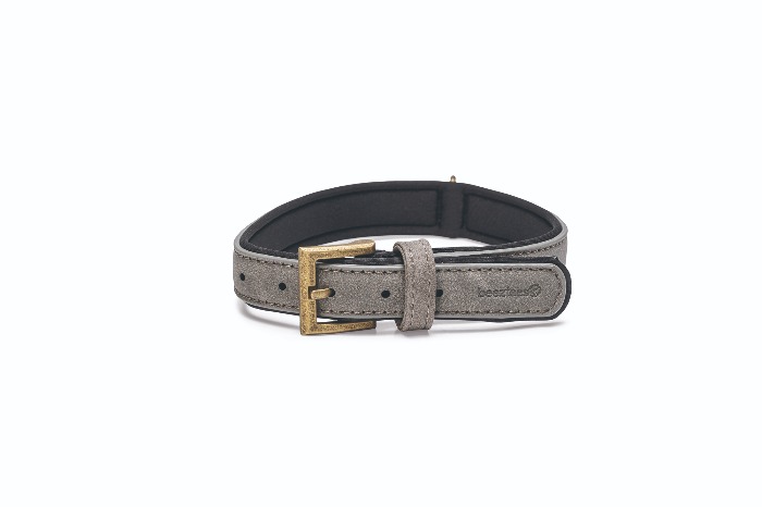 Beeztees Balacron Ax - Honden Halsband - Kunstleer - Grijs - Nekomvang van-tot x breedte: 36-44 cm x 20 mm