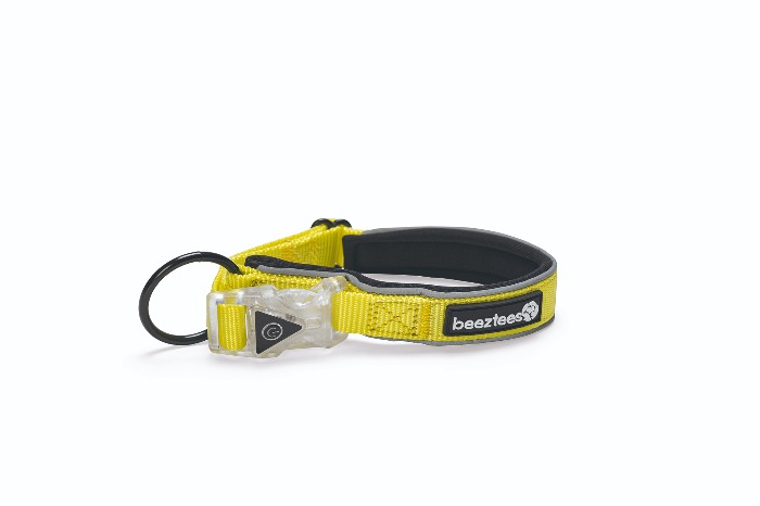 Beeztees - Safety Gear - Parinca Premium - Hondenhalsband - LED - Nylon - 45-50 x 2,5 cm