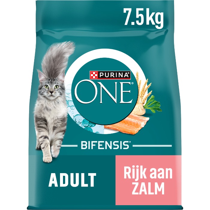 Purina ONE Adult - Kattenvoer Droogvoer - Zalm & Volkoren Granen - 7,5 kg