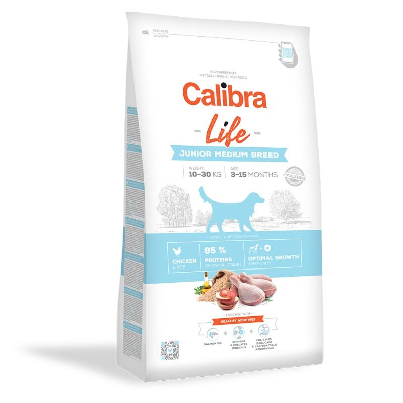 Calibra Hond Life Junior Medium Breed Chicken  12 kg