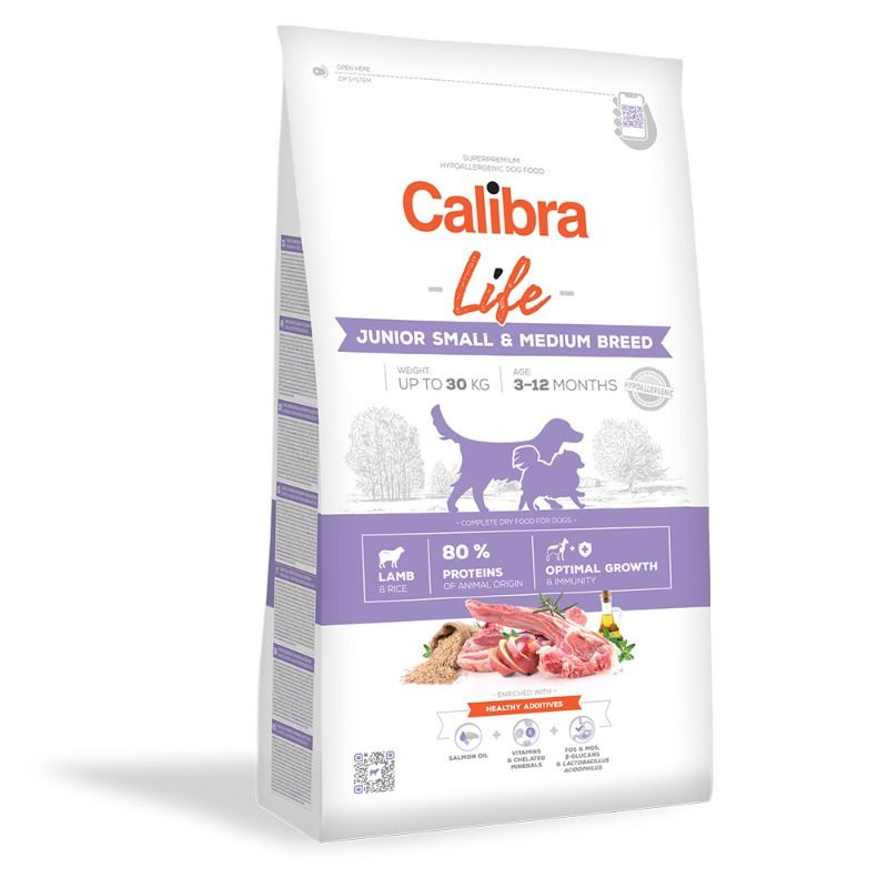 Calibra Hond Life Junior Small en Medium Breed Lamb 12 kg