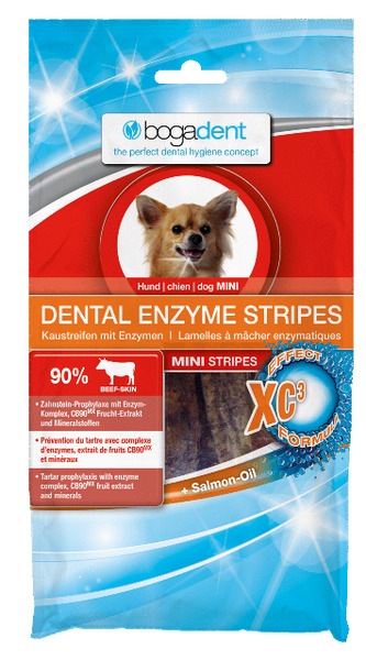 Bogadent dental enzyme stripes mini 100gr hond