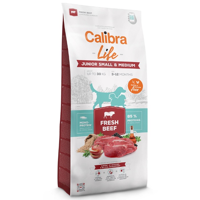 Calibra Life Dog Junior Small/Medium Breed Fresh Beef 2,5 kg