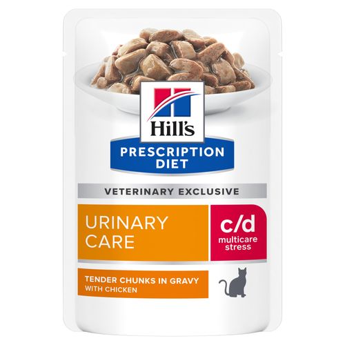 Hill&apos;s C/D Multicare Stress Urinary kattenvoer nat met Kip 12x85g maaltijdzakje multipack