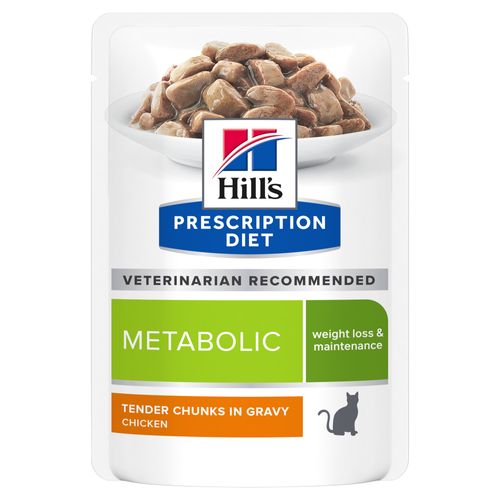 Hill&apos;s Metabolic Weight Management Kat natvoer met Kip 12x85g maaltijdzakje multipack