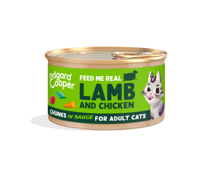 Edgard & Cooper Kattenvoer Chunks Lam - Kip - 18 x 85 gr - Voordeelverpakking