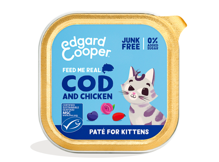 Edgard & Cooper: MSC cod and free-run chicken paté for kittens 16 x 85g