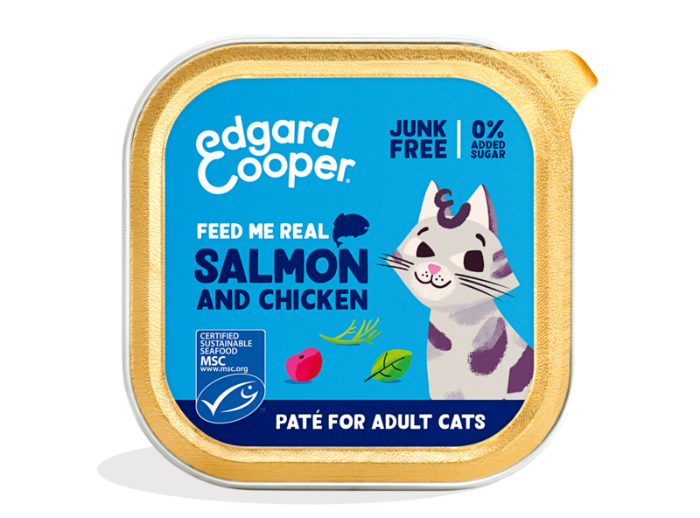 Edgard & Cooper: MSC salmon and free-run chicken paté for adult cats 16 x 85g