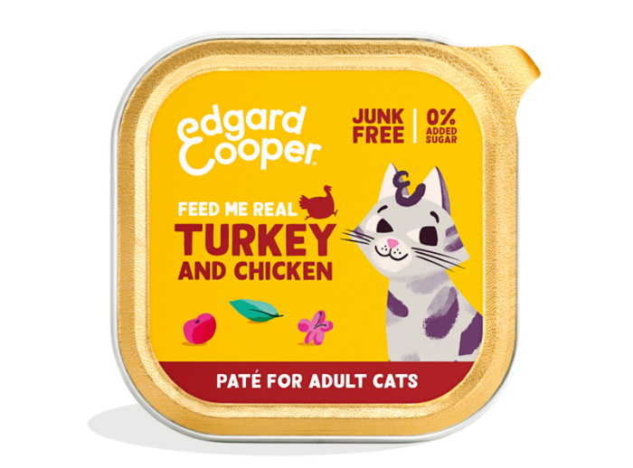 Edgard & Cooper: Free-run turkey and chicken paté for adult cats 16 x 85g
