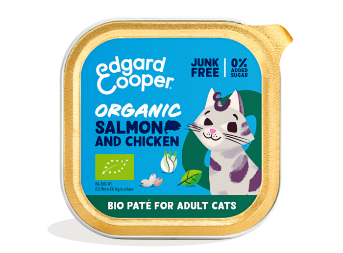 Edgard&Cooper Adult Paté Organic 85 g - Kattenvoer - 16 x Zalm&Kip