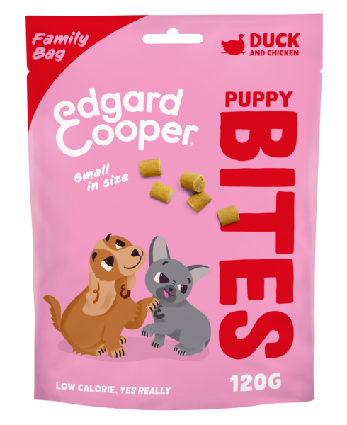 Edgard & Cooper Bites Small Puppy Eend&Kip hondensnacks 120 gram