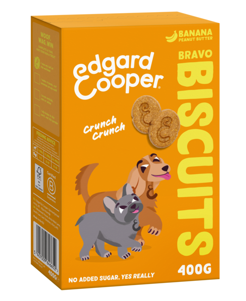 Edgard & Cooper Bravo Biscuits Banaan&Pindakaas hond 400 gram
