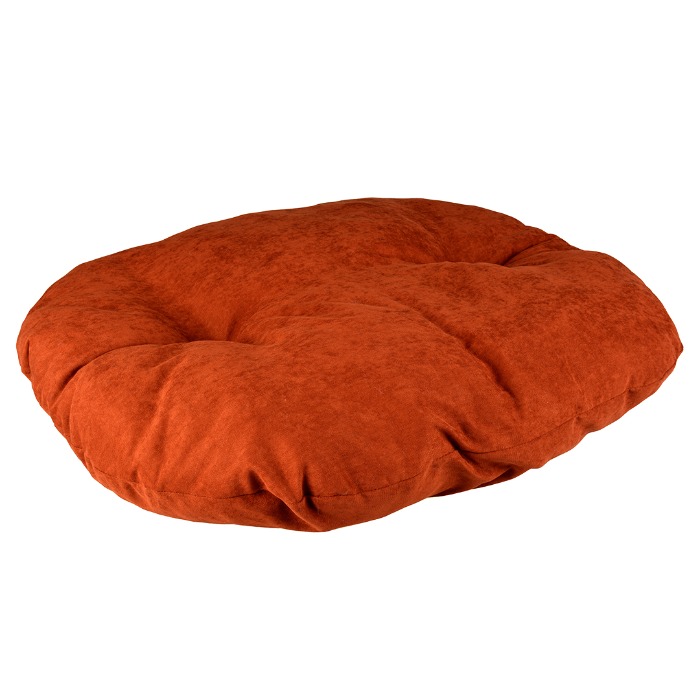 Eco Kussen ovaal velvet copper rood/wit M - 80x64x7