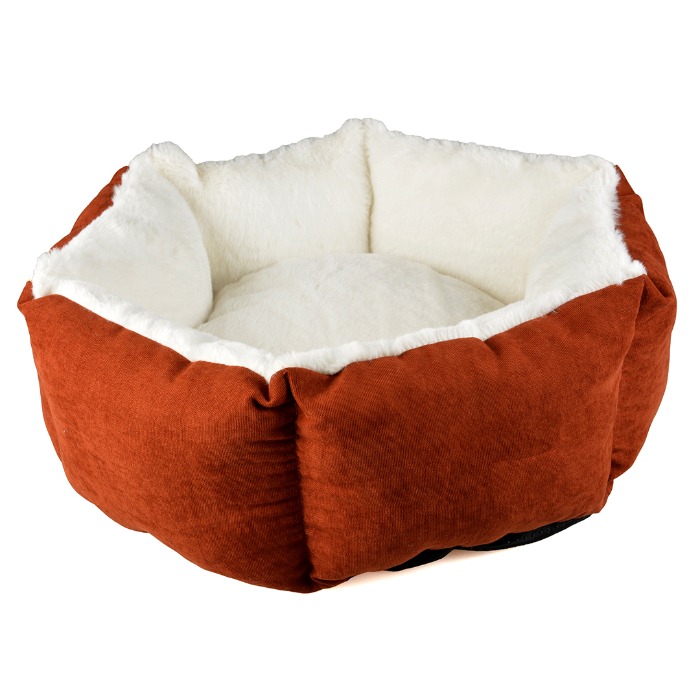 Duvo+ mand hexa velvet copper rood/wit S - 50x50x24