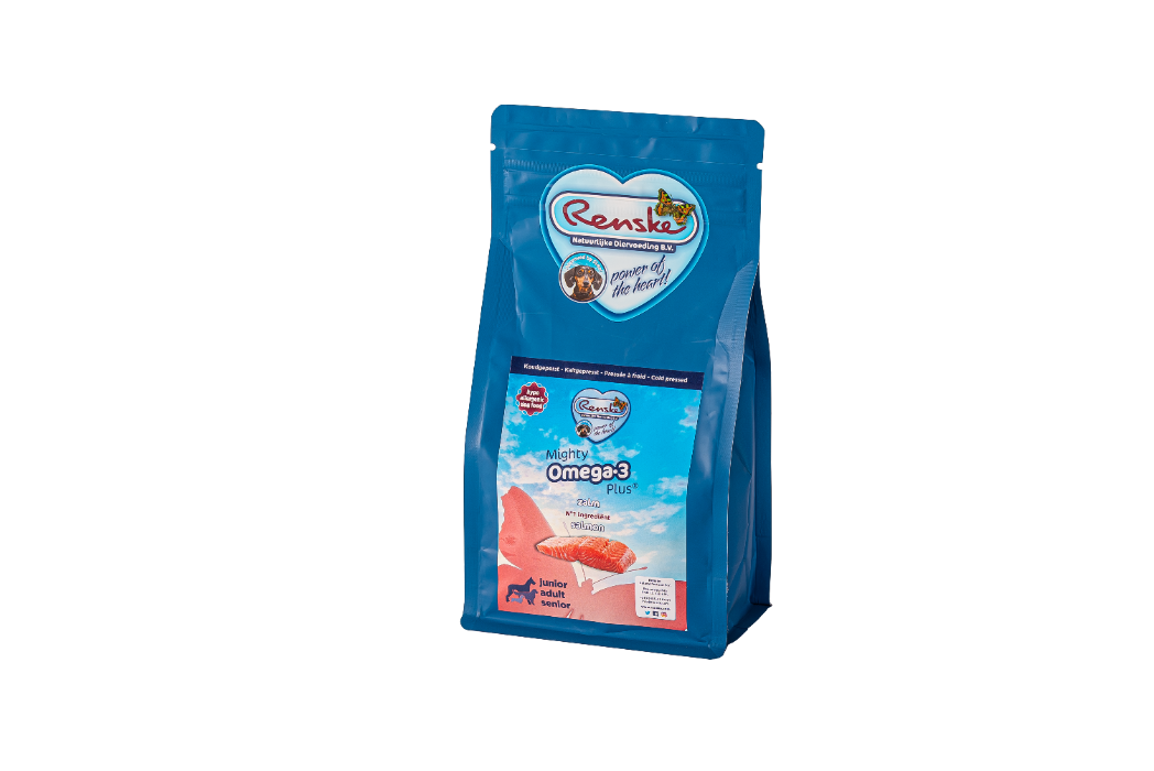 Renske Mighty Omega Plus Geperst Hondenvoer Zalm 600 gr