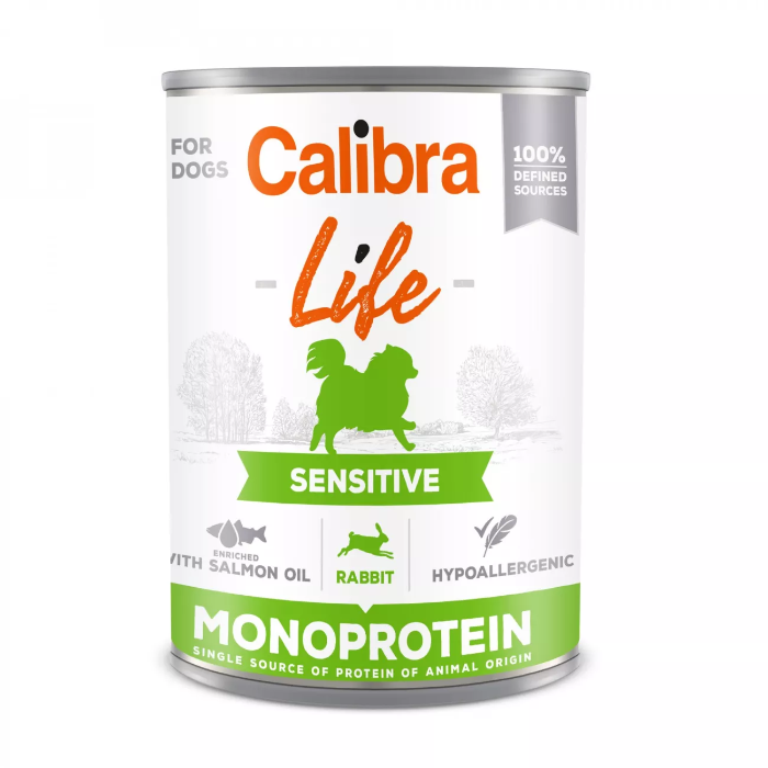 Calibra Life Dog Adult Sensitive Monoprotein Konijn natvoer hond 400 gram