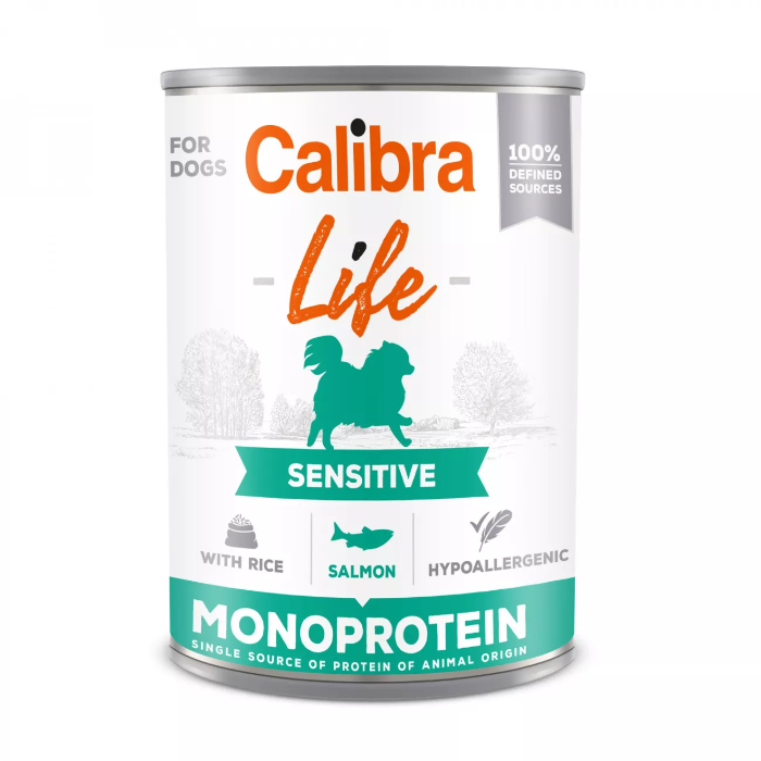 Calibra Life Dog Adult Sensitive Monoprotein Zalm natvoer hond 400 gram