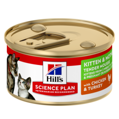 Hill's Science Plan Kitten & Mother Tender Mousse met Kip en Kalkoen natvoer kat 24x85 gram