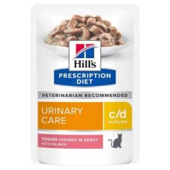 Hill's Prescription Diet C/D Multicare kattenvoer nat Zalm 12x85g maaltijdzakje multipack