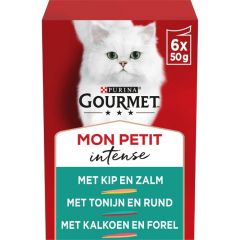 GOURMET Mon Petit Intense Duo Mix van vis en vlees kattenvoer nat 6x50gr
