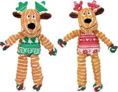 Kong Holiday Floppy Knots reindeer small/medium hondenspeelgoed