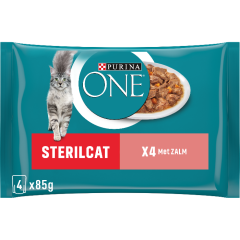 Purina One Sterilcat Mini filets in jus met Zalm en Wortelen natvoer kat 4 x 85 gram