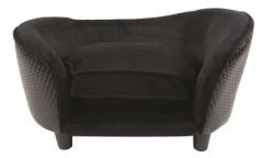 Enchanted hondenmand sofa ultra pluche snuggle wicker zwart 68x41x38 cm