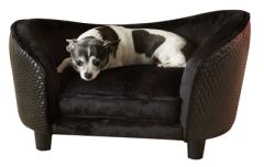 Enchanted hondenmand sofa ultra pluche snuggle wicker bruin 68x41x38 cm