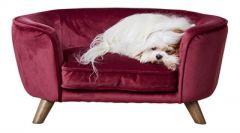 Enchanted hondenmand / sofa romy wijnrood 67,5x40,5x30,5 cm