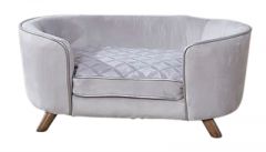 Enchanted hondenmand / sofa quicksilver zilverkleurig 84x57x35,5 cm