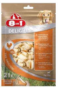 8in1 Delights Kauwknoop hondensnacks - Kip 21x12 g 21 stuks Xsmall