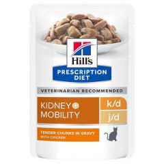 Hill's Prescription Diet K/D + Mobility kattenvoer met Kip 12x85g maaltijdzakje multipack