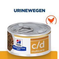 Hill's Prescription Diet C/D Multicare Urinary Care Stoofpotje Kat met Kip & Groenten 24x82g blik