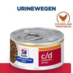 Hill's Prescription Diet C/D Multicare Stress Urinary Care Stoofpotje kat met Kip & Groenten 24x82g blik