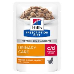 Hill's Prescription Diet C/D Multicare Stress Urinary kattenvoer nat met Kip 12x85g maaltijdzakje multipack